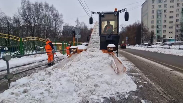 Коммунальные службы Москвы вывозят снег на 56 снегосплавных пунктов