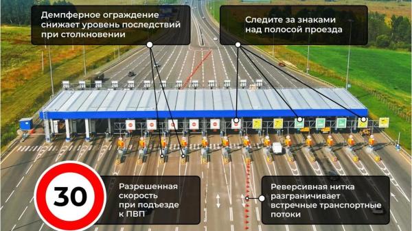 Минтранс Подмосковья напомнил правила проезда через пункты оплаты на платных трассах